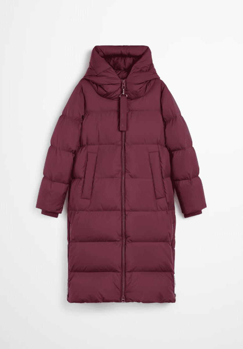 Puffer down hooded coat aubergine red/ Marc O`polo