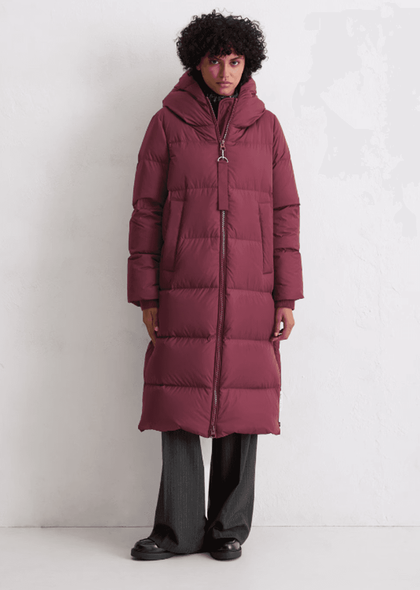 Puffer down hooded coat aubergine red/ Marc O`polo