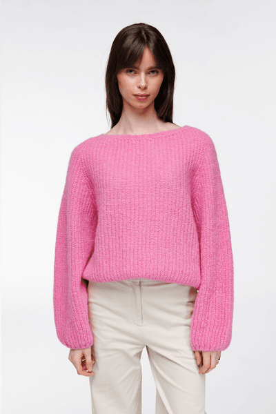 Hovedbilde Lerke genser kort sukkerrosa/ woodling