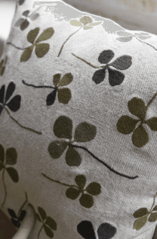 CLOVER EMBROIDERED CUSHION COVER/ Fine Little Day