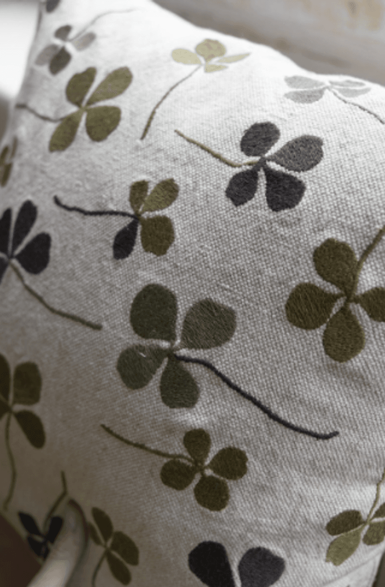 CLOVER EMBROIDERED CUSHION COVER/ Fine Little Day