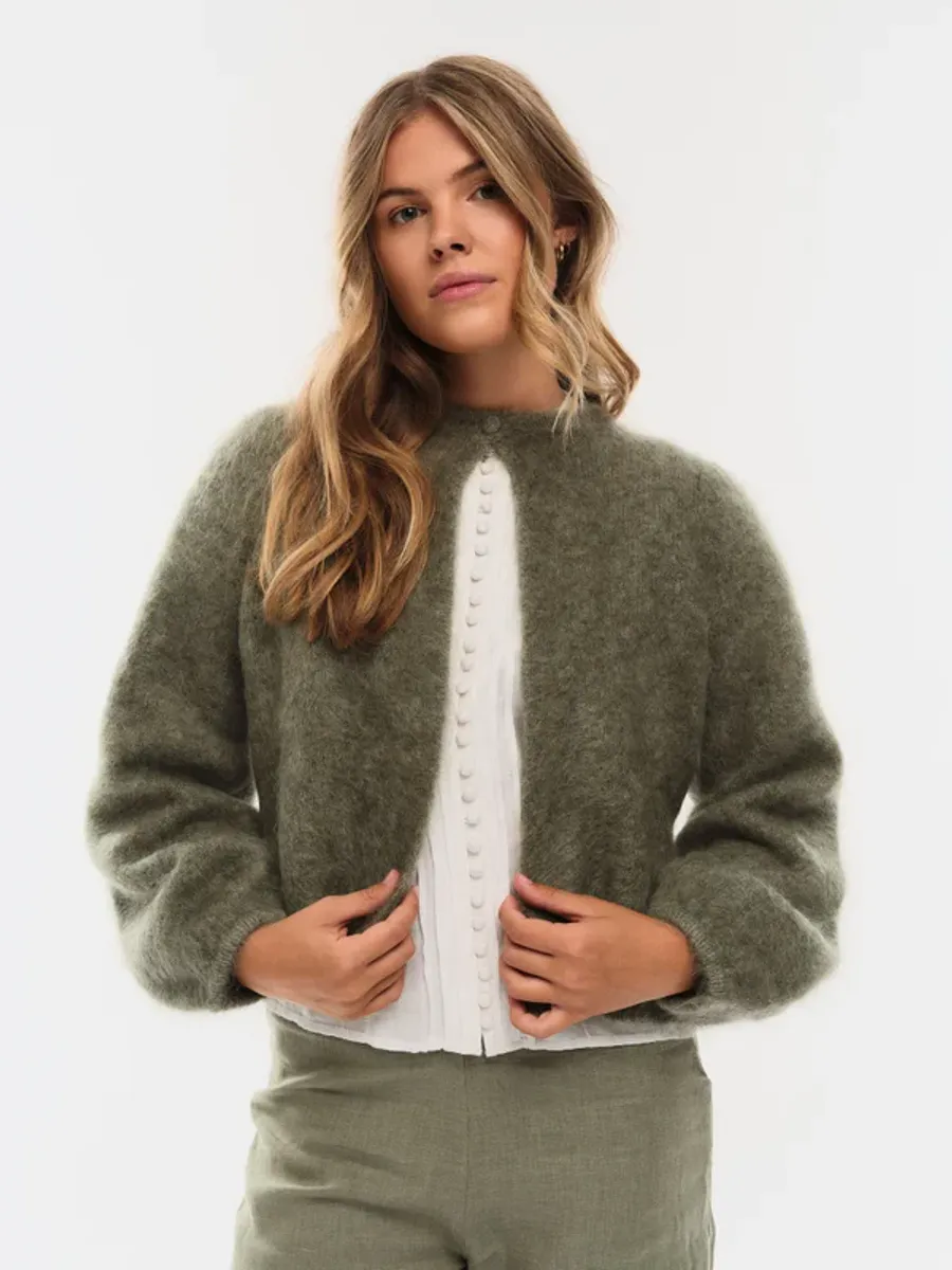 Amelia Chunky Cardigan Green/ Ella&il