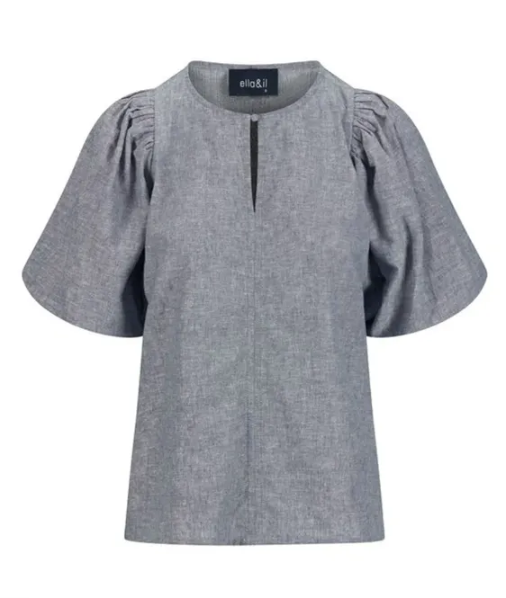Hovedbilde Ella&il Anna Linen Top - Denim blue
