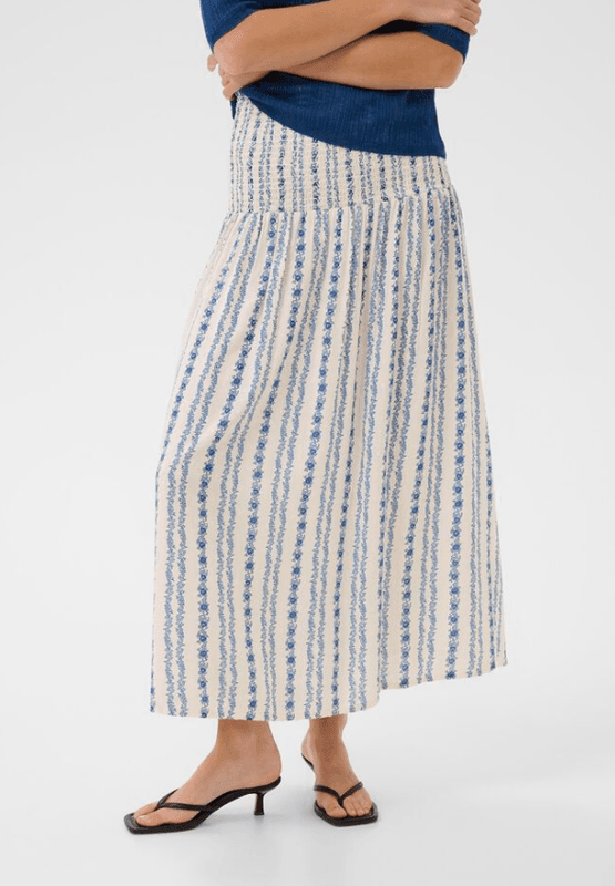 Culture CUhollie Skirt - Blue/White Graphic 