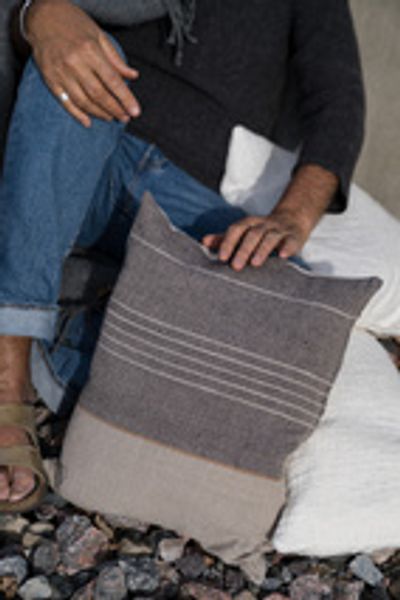 Hovedbilde Kuddfodral 40x60cm halvlinne grå/natur/ Ernst