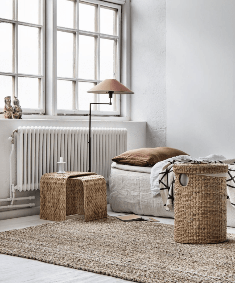 Laundry basket round Lily natural liten/ Dixie