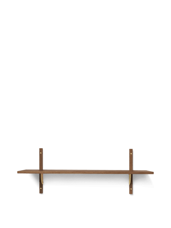 Sector Shelf Single/Wide - Smoked Oak/Brass