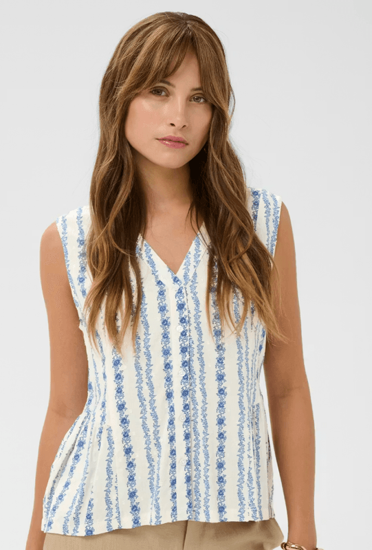Culture CUhollie Top - Blue/White Graphic