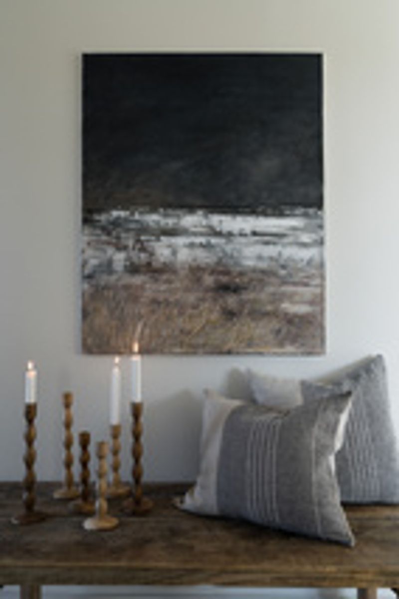 Kuddfodral 50x50cm halvlinne grå/natur/ Ernst