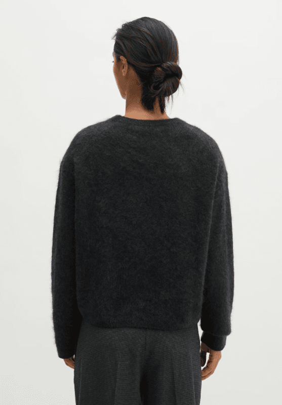 Marc O`Polo Cozy, loose-fitting sweater - Coal Grey Melange