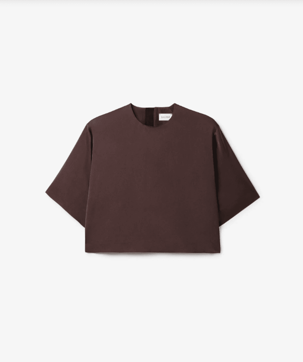 Woven fluid t-shirt Chocolate Brown/ Dagmar