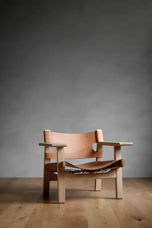 Loungestol - Spanish Chair 2226 Lysoljet Eik/Cognac Lær Frederic