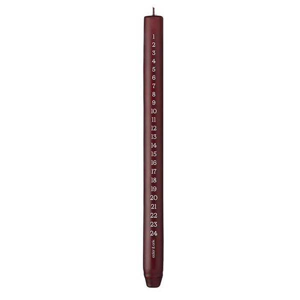 Hovedbilde Kalenderlys Cylindriske 28cm Deep Wine