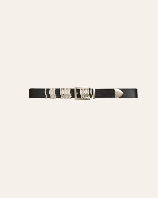 Hovedbilde Rattle Belte, Black/ silver. calaJade