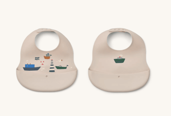 Hovedbilde Liewood Ember Printed Bib 2-pack - Sailing / ...