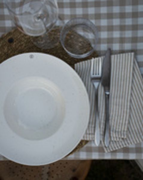 Hovedbilde Servett smalrand beige/vit/ Ernst