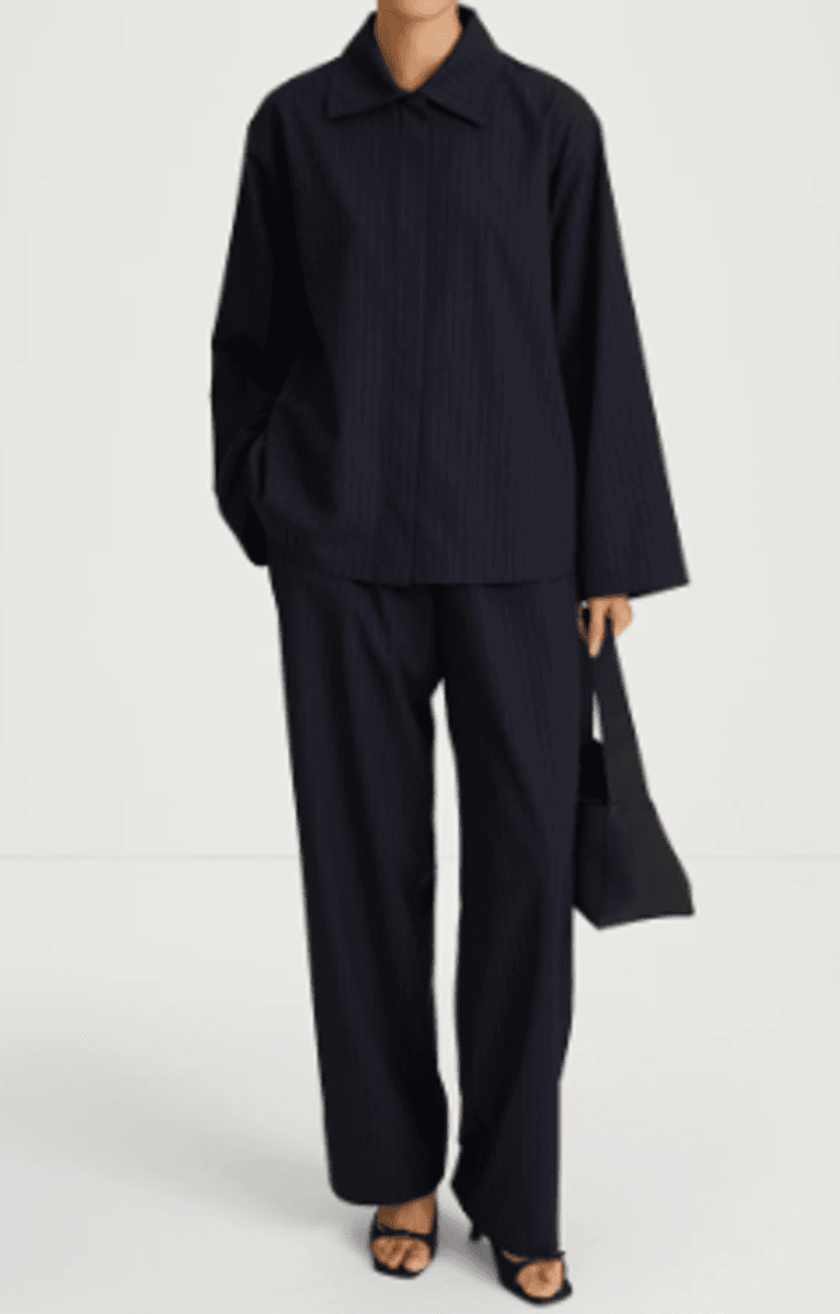 BRENLY SHIRT - NAVY PINSTRIPE/ Stylein