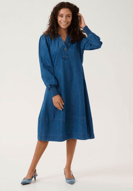 Hovedbilde Culture CUALLURA ARPA RIB DRESS - Dark Blue Wash