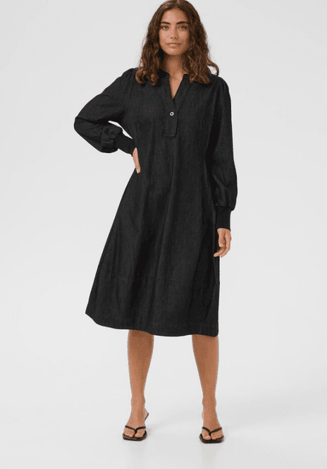 Hovedbilde Culture CUALLURA ARPA RIB DRESS - Black Wash