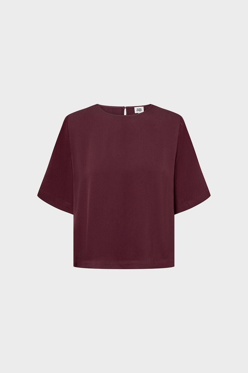 Leonie Satin Tee Burgundy/ Twist&Tango