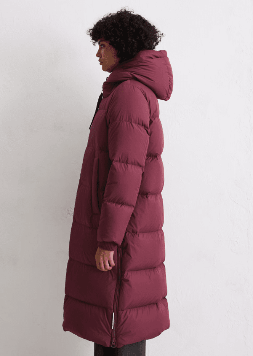 Puffer down hooded coat aubergine red/ Marc O`polo